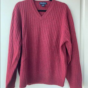 Red v-neck sweater